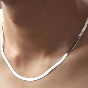 NEW 925 STERLING SILVER PLATE HERRINGBONE NECKLACE